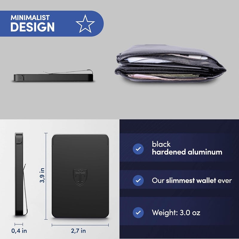 TRAVANDO SLYDE Aluminum Card Holder - RFID Blocking Slim Wallet for Men with Money Clip – Holds Up to 6 Cards – RFID Protected Credit Card Mens Wallet (5-6 Cards) - Image 5